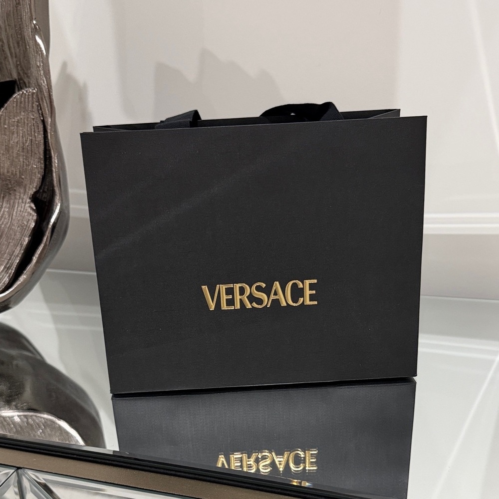 Versace Black Bag with Gold Logo
